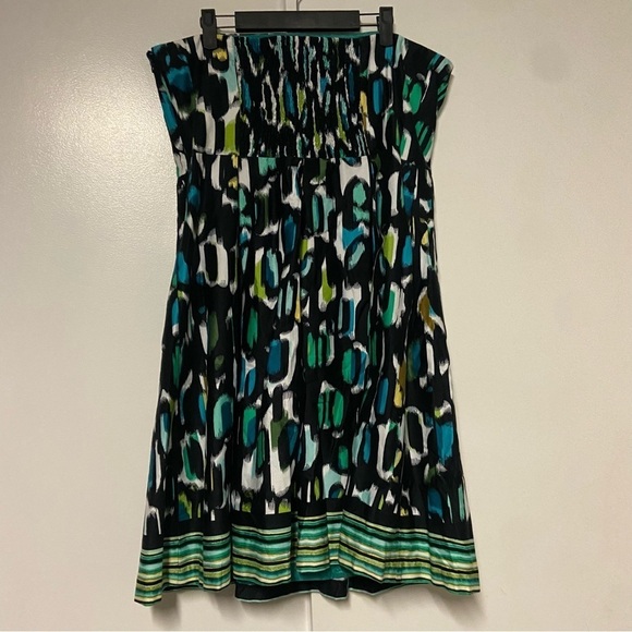 Muse printed belted strapless empire a line pockets dress Size XL - Picture 10 of 10